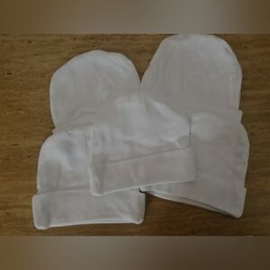 Lot Of 5 Rabbit Skins Baby White Hats Beanies One size Fits ALL